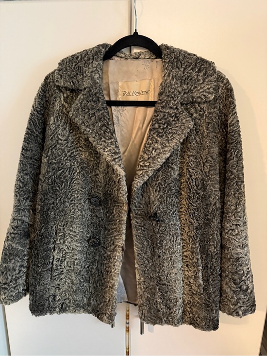 Holt Renfrew Jackets & Blazers - Vintage Holt Renfrew Grey Persian Lamb Fur Coat (50s/60s)